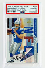 2009 Matthew Stafford Rookie Auto Triple Relic /299 PSA 10 Pop 2 RARE Lions RC