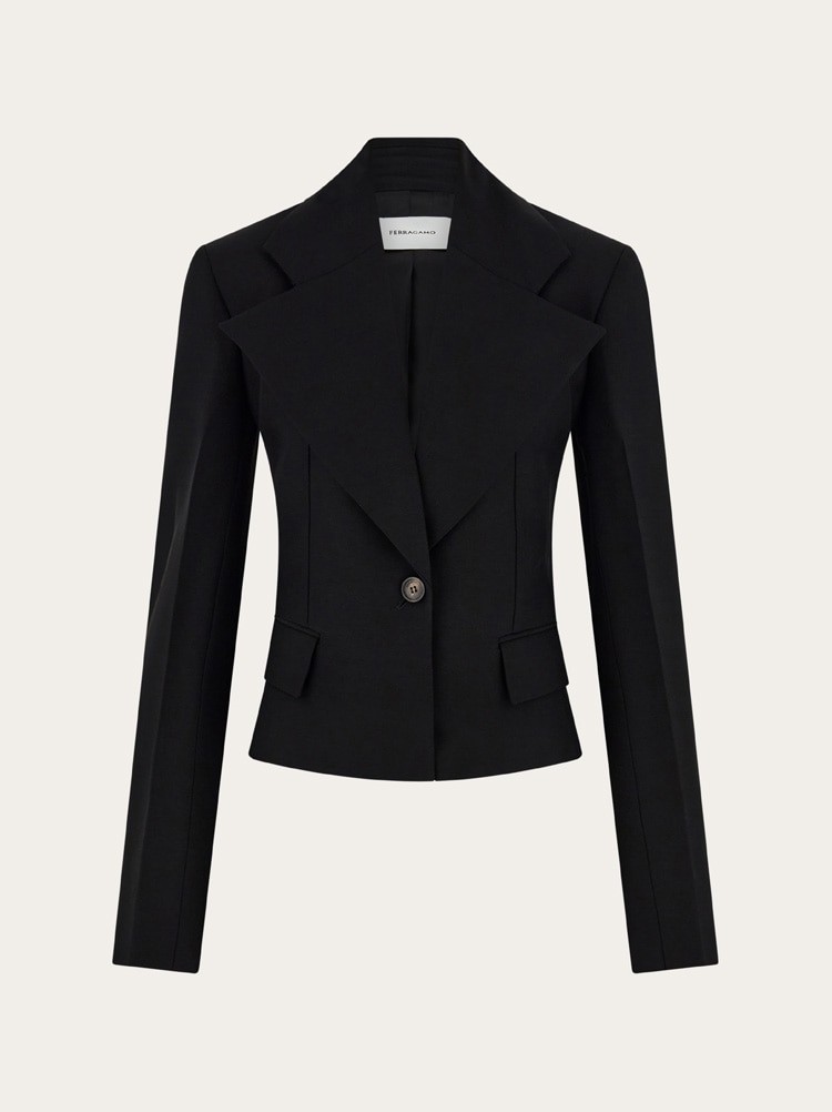FERRAGAMO WOMEN'S BLACK TAILORED JACKET MSRP $2650