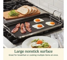 NEW - Cuisinart Griddle Skillet, Nonstick Double Burner, 10x18-Inch