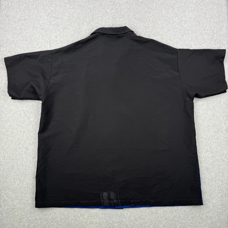 Camisa De Colección King Louie Para Hombres 3XL Azul Negro Bowling Abotonada Unión Hecha en EE. UU. Foto 4 de 4