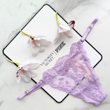 Victoria's Secret Dream Angels Lace Adjustable V-String Panty Silky Lilac S/M/L