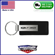 Au-TOMOTIVE GOLD, Inc. Officially Licensed Black Leather Key Chain for Ford F350