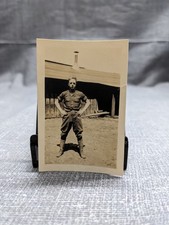 Vintage WWII Era Photo Unknown Soldier Military Uniform Barracks Snapshot
