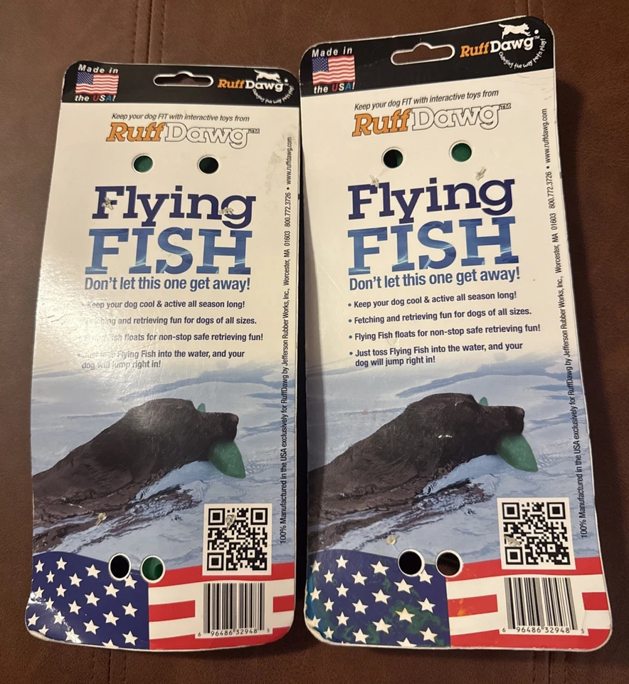 2 Ct Ruff Dawg Flying Fish Dog Toy (Green) - Durable Fetch Toy for Dogs In Water - Image 2 of 2