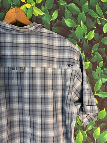 Vintage O'NEILL Mens M Blue Plaid Button-up shirt. CA life,Y2K, skater,surf Read - Picture 8 of 10