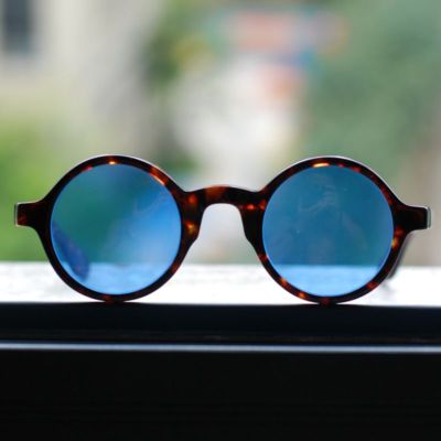 Round John Lennon sunglasses mens solid acetate tortoise frame