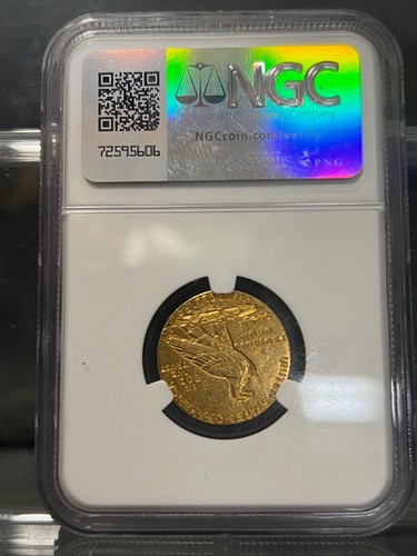 1909-P $5 Indian USA GOLD MONEY NGC AUTHENTIC AU--NEAR BULLION GOLD-&-DISCOUNTED - Picture 16 of 16