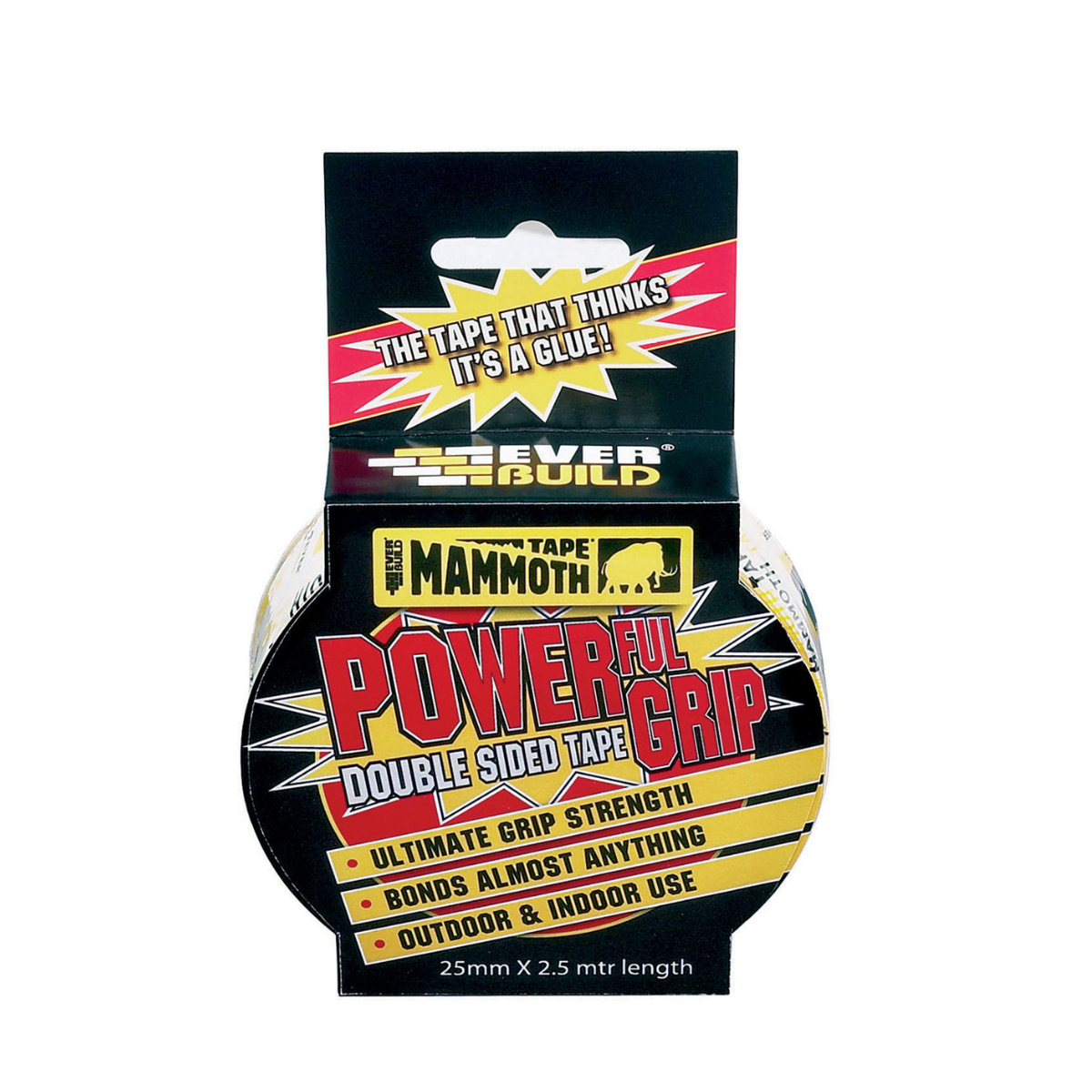 Pack of 4 EverBuild 12mm x 2.5m Mammoth Tape Powerful Grip Mounting Tape Double - Image 12