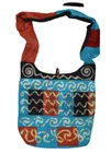 Hippie Shoulder Crossbody Bag Boho Cotton Carry Travel Pouch Side Handmade 12.5
