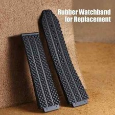 24mm Black Silicone Rubber Watch Strap Band Fits For Hublot Big Bang Tires Style