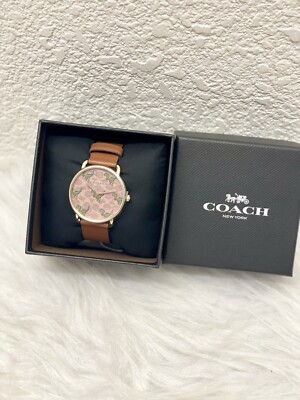 NWT ?RARE? Coach T-Rex Mascot Red Dial Watch with Gold Mesh Band Michele Blue Chronograph Men\ main image 3