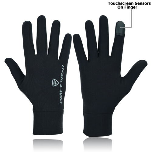 Touchscreen Ladies light weight Liner Thermal  Running gloves Black Size XS To L - Picture 1 of 4