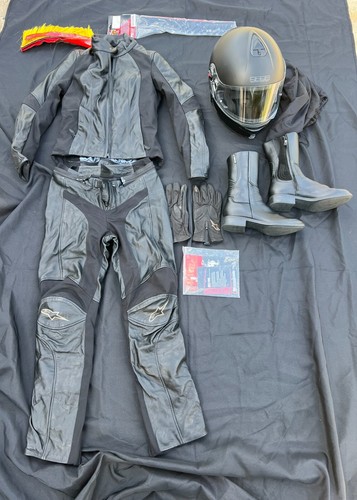 WWE AEW Superstar Paige aka Saraya Worn Biker Outfit BOOTS CHAPS HELMET JACKET