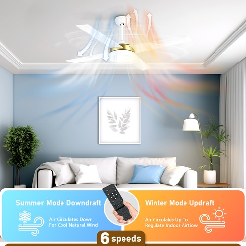 Oaurkea 52‘’ Ceiling Fans with Light and Remote 4 Blades Reversible Ceiling Fan - Picture 6 of 8