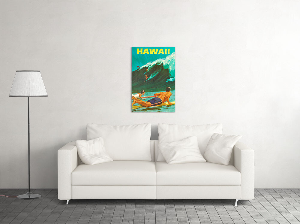 Hawaii 1960s Classic Vintage Style Hawaiin Travel Wall Art Home