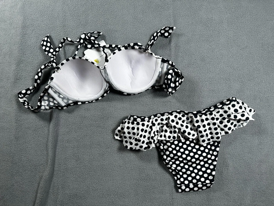 Nuevo Bikini para Mujer NEGRO Traje de Baño Baño S Copa A Playa A A Acolchado Traje de Baño Foto 4 de 4