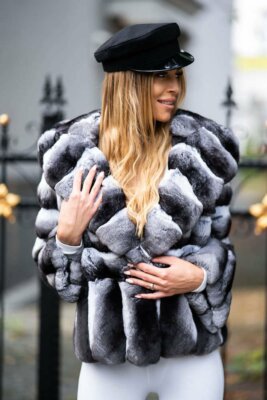 threetimes bunny fur coat ブラック　21 スリータイムズthreetimes bunny fur coat