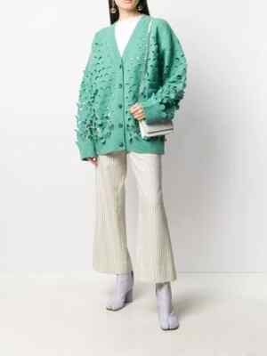 NWT MAISON MARGIELA Oversized cutout brushed mint green wool