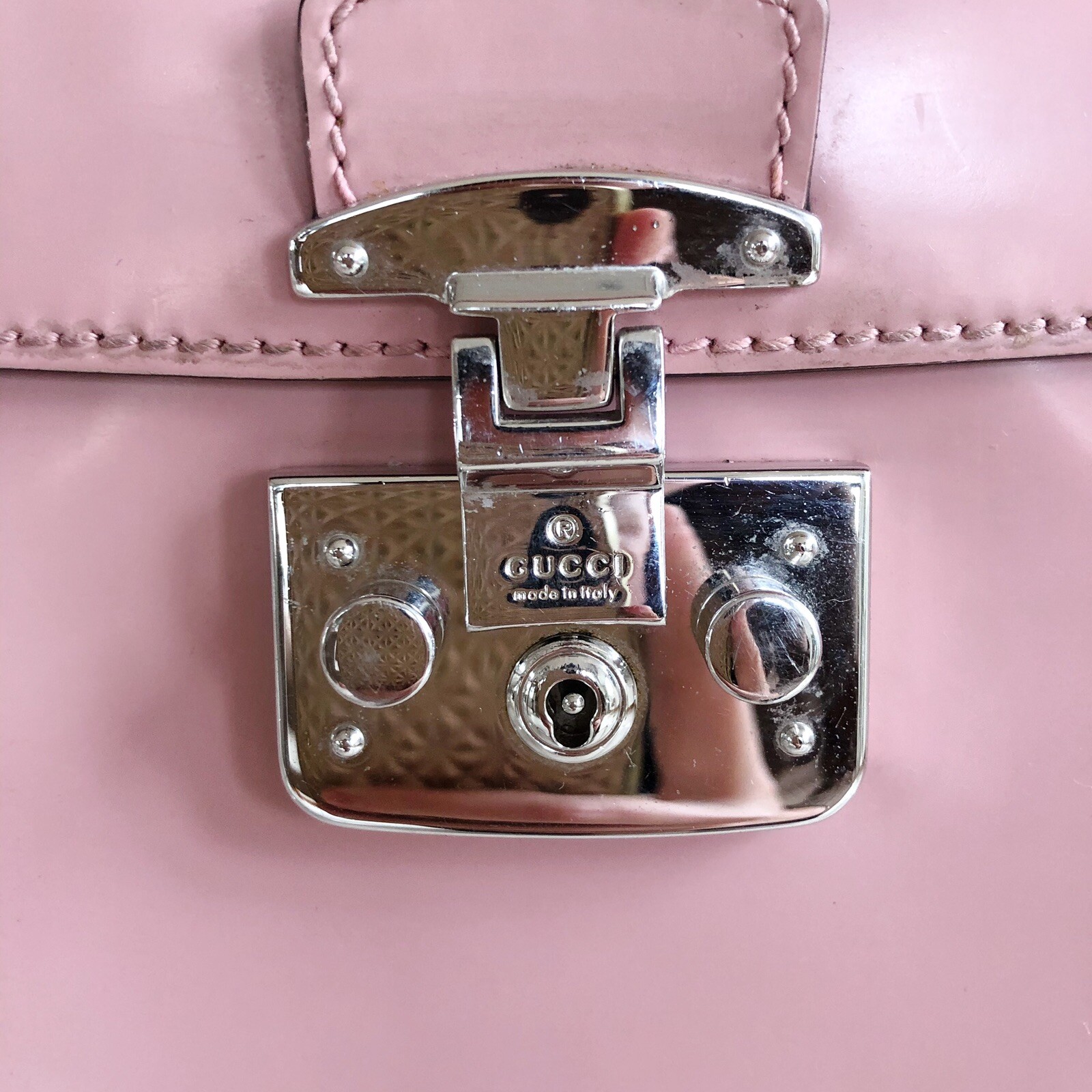 Gucci LADYLOCK Small Bamboo handle soft pink Bag in Leather RRP €2600 image 9