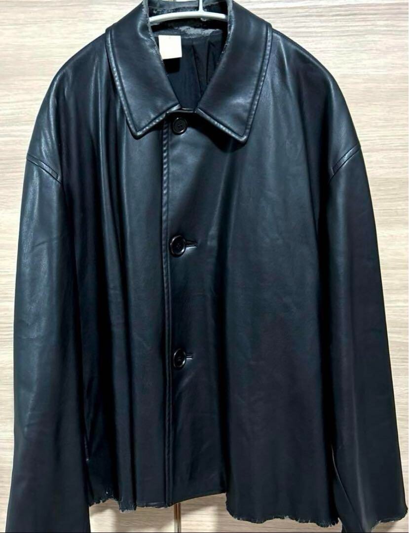 N.HOOLYWOOD 17AW Faux Leather Jacket Men's Casual Fall N.HOOLYWOOD 17AW Faux Leather Jacket Men's Casual Fall