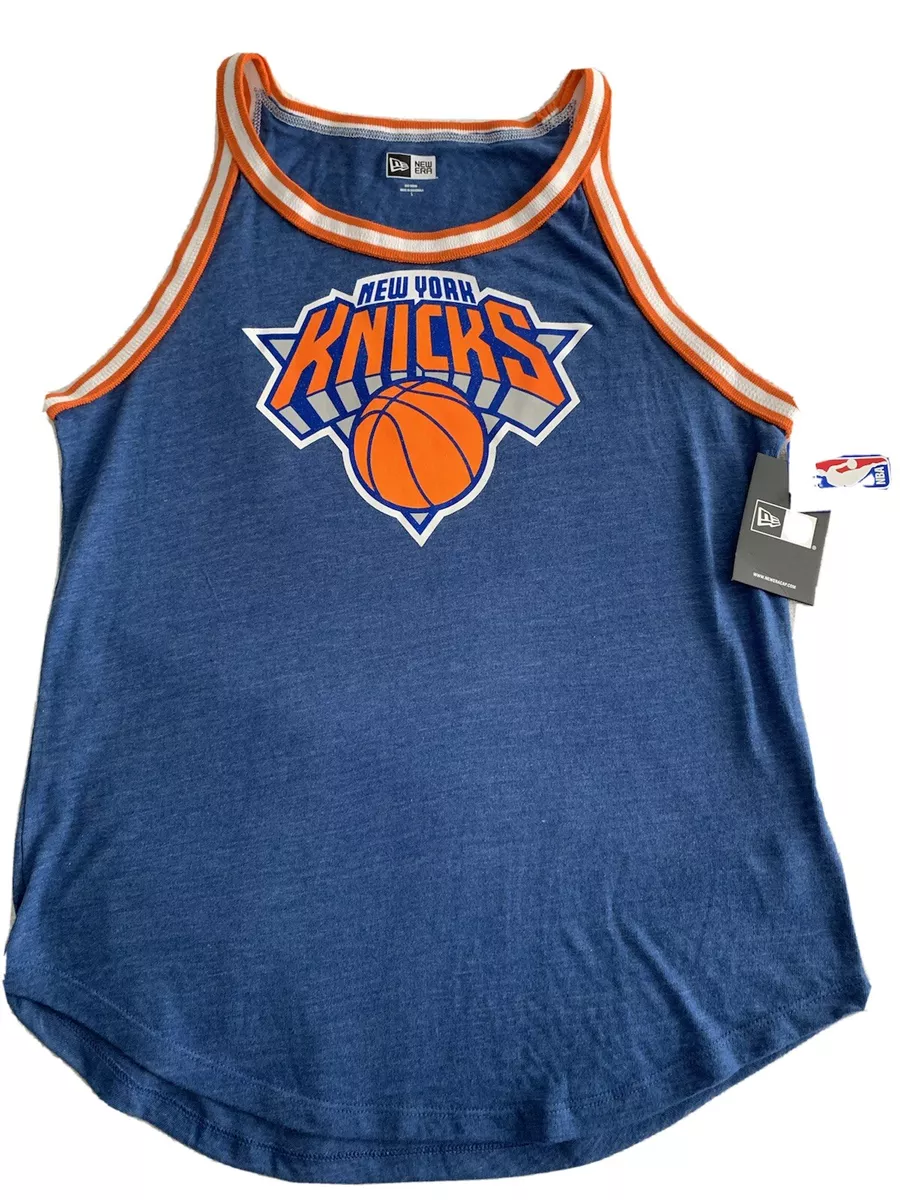 NY KNICKS WOMENS TANK SHIRT NEW ERA LARGE RIBBED NECK MSG NBA