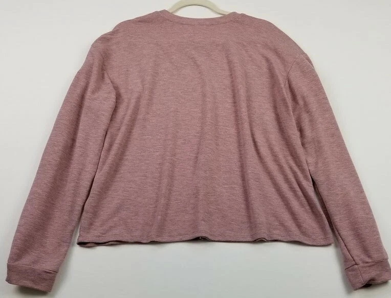 Suéter Xhilaration Mujer Junior 2XL Rosa Cuello Redondo Volantes Mangas Largas Elástico Foto 3 de 4