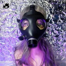 UK Silicone rubber Gas Mask Can Used in conjunction with latex Hood Fetish BDSM