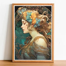 Art Nouveau Woman 10, Art Nouveau poster, Alphonse Mucha Style Print