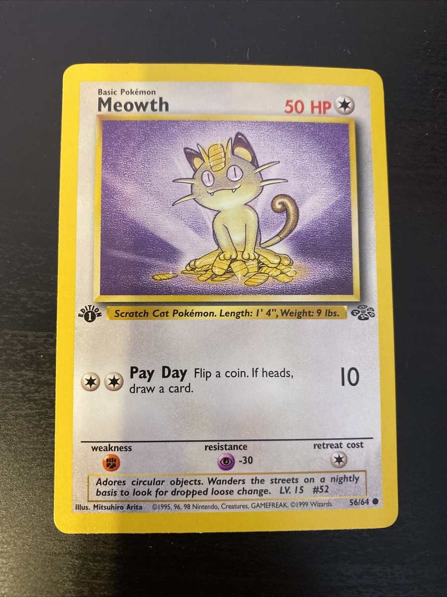 ポケモン pokemon meowth 56/64 Card 90s Vintage | eBay