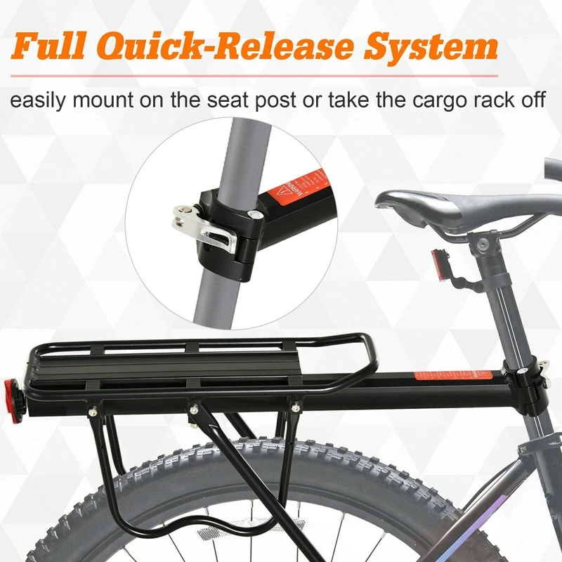 Bike Back Seat Rear Rack Bicycle Luggage Carrier Cycling Bag Stand Holder - Image 2 of 4