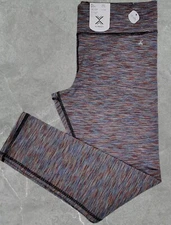 Xersion High Rise Black Multi Quick-Dri Full Length Leggings Womens XL 18.5P NWT