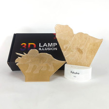 3D LAMP ILLUSION Pehohe Dinosaur Accent Night Light T-Rex  Triceratops New