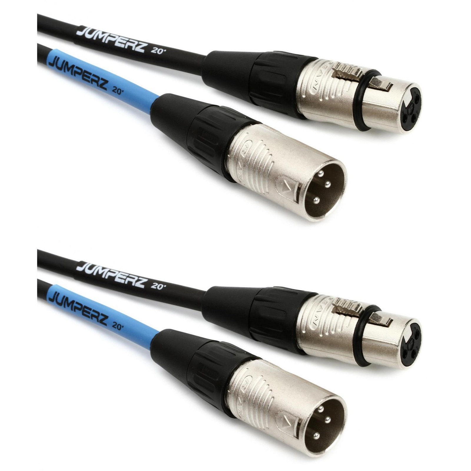 Микрофонные кабели JUMPERZ JBM Blue Line длиной 20 футов 2 упаковки 17090₽