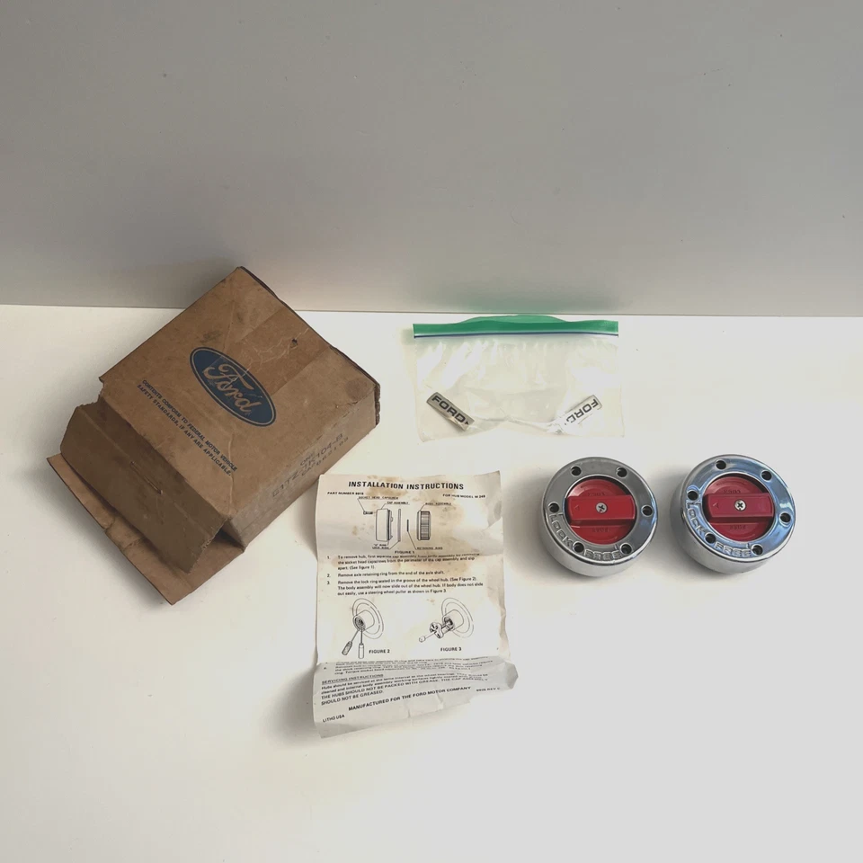 Par de tapas de bloqueo de buje delantero Ford/Warn Bronco Pickup 4X4 de la década de 1990 OEM F5TZ-1K104-B Foto 2 de 4