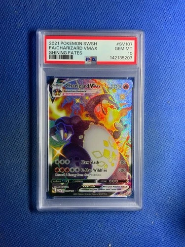 2021 Pokemon SWSH Shining Fates #SV107 FA Charizard Vmax PSA 10 GEM MINT