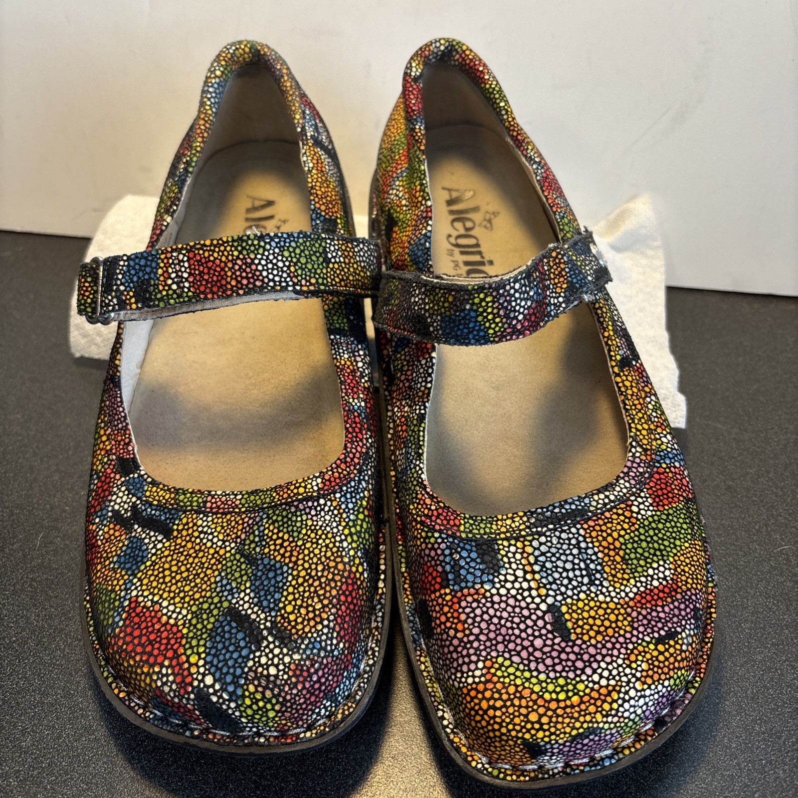 Algeria BEL-180 Mary Jane Stained Glass Shoes Hook & Loop Strap ~ EU Sz 39  US 9