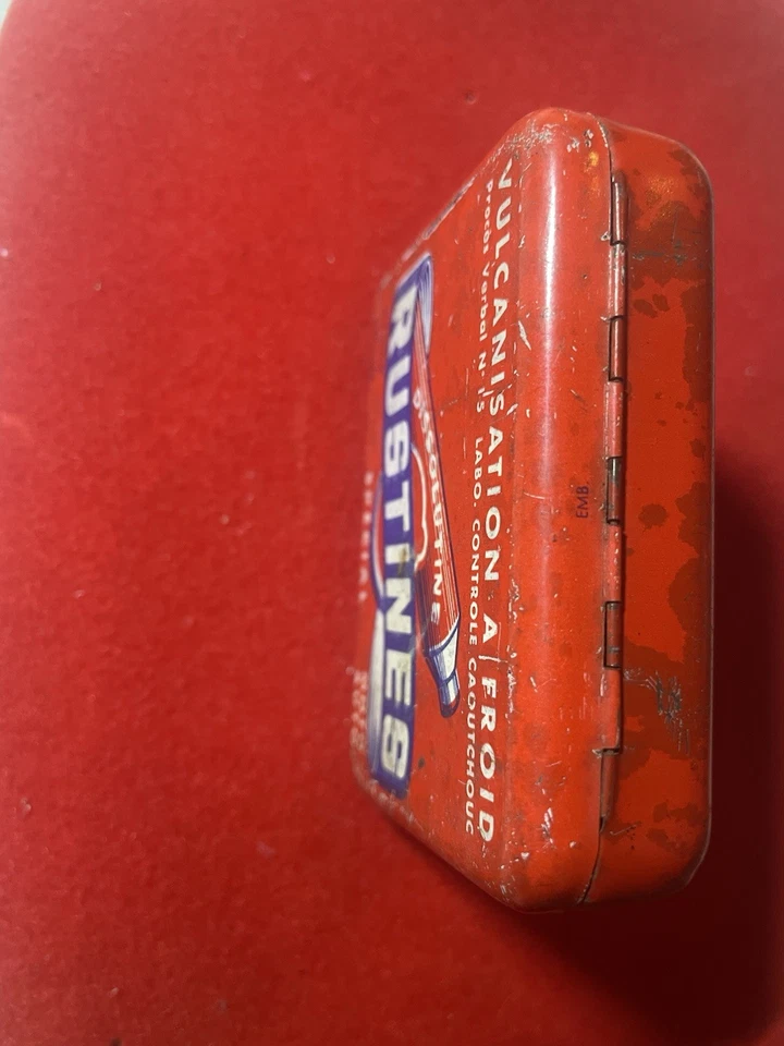 Ancienne boite Publicitaire lithographiée - Rustines Vélo Moto Mobylette Peugeot - Photo 3/4