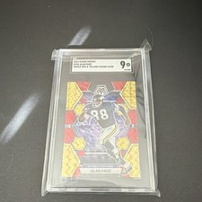 Panini Mosaic Alan Page #156 Choice Fusion Red & Yellow Prizm /80 SGC 9 NFL
