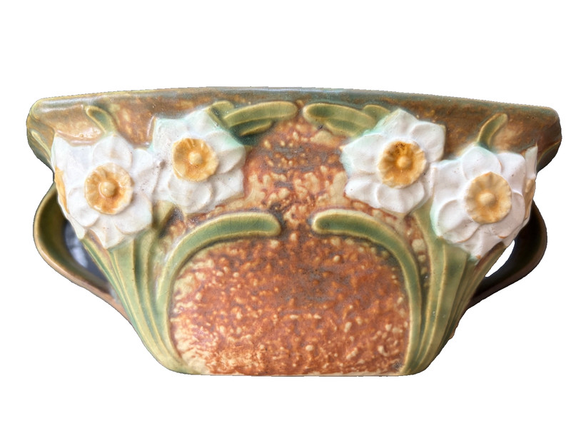Vintage Roseville Pottery Jonquil Bowl 220-10 Art Deco Console Planter NO CHIPS