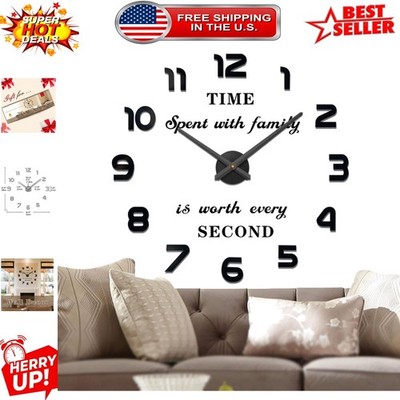 Large 3D DIY Wall Clock for Living Room - Personalize Your Modern Decor