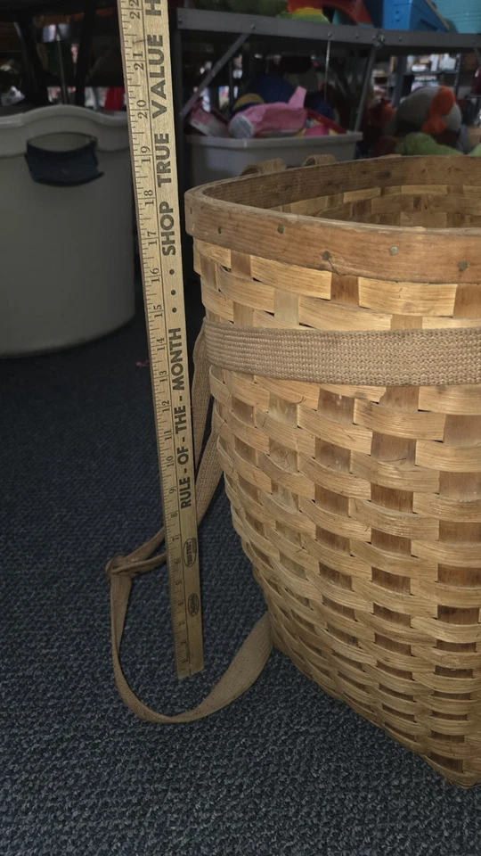 Vintage ANTIQUE Trapper Hunter Backpack Basket Split Oak Adirondack ALL ORIGINAL - Image 3 of 4