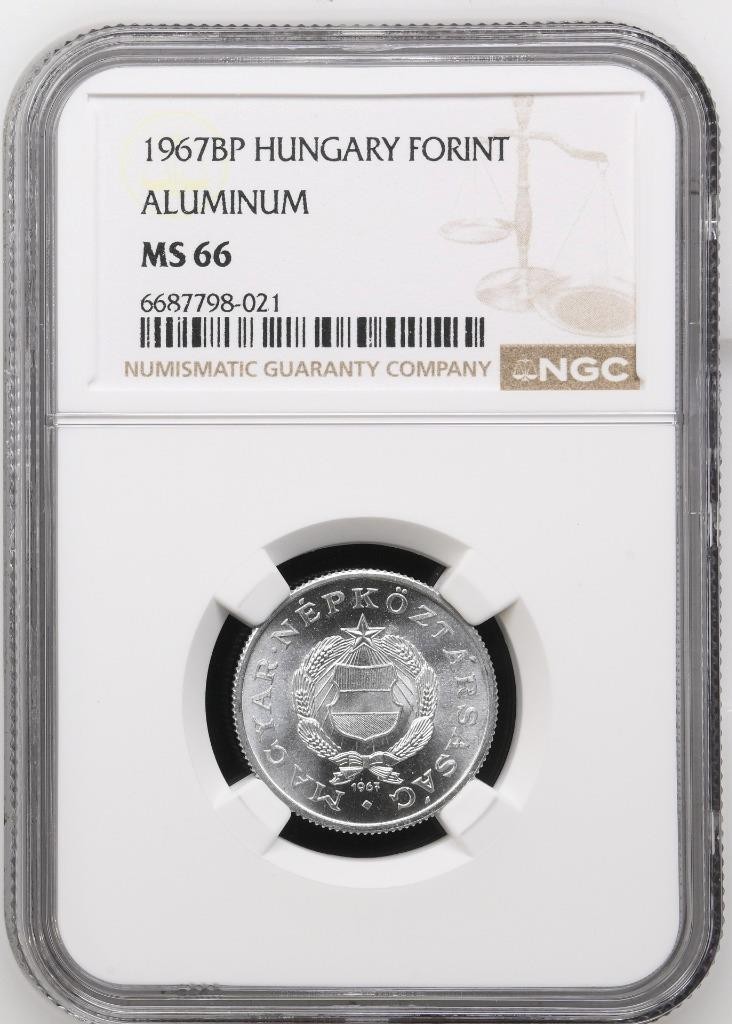 Hungary 1 Forint 1967BP NGC MS 66