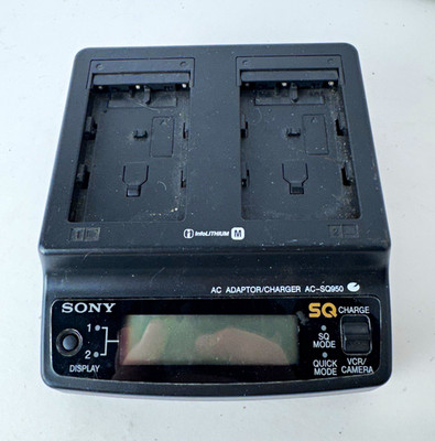Sony AC-SQ950 InfoLITHIUM Dual Battery Charger AC Adapter LCD 240V Black no cord