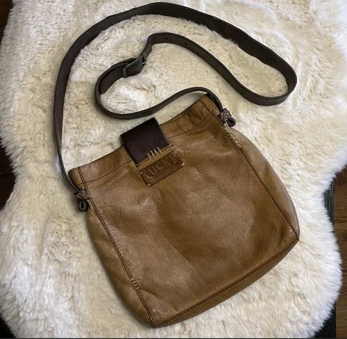 Lucky Brand LEATHER CROSSBODY HANDBAG (Brown) - Picture 2 of 6