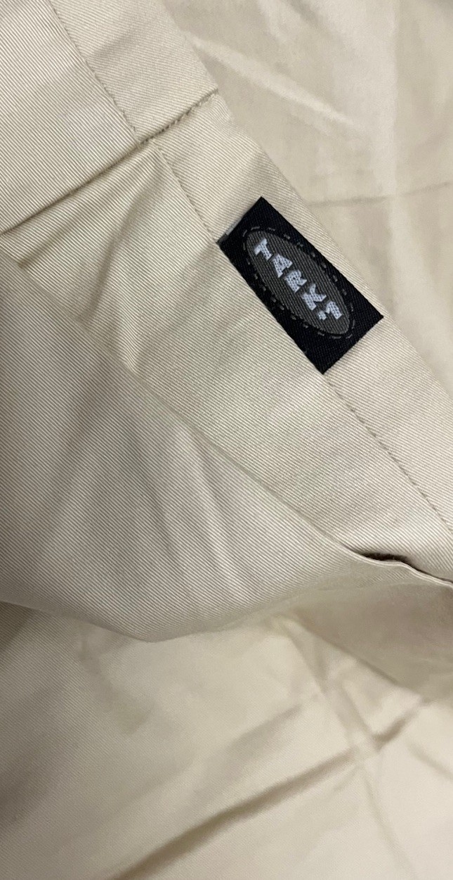 TARK 1 PARIS Y2K VTG BEIGE STRETCH COTTON POCKET FLARE TROUSERS SIZE T4/F44 W32" image 10