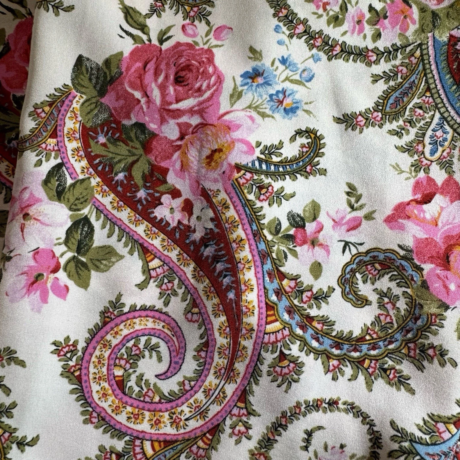 UNDERCOVER Abito vintage VICTORIAS SECRET piccolo rosa raso paisley etichetta oro doppiopetto