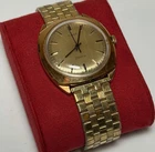 Vintage Timex Electric Wrist Watch 47619 26079 Men Gold Tone Stretch Analog Used