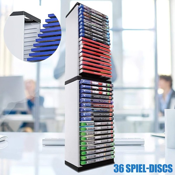 Game Disc Box Storage Rack Holder FüR PS5 Storage Regal Halten 36Pcs Game Discs-image
