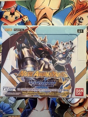Bandai Digimon TCG New Awakening BT08 Booster Box Englisch 24 Pack (1 Box) Sealed