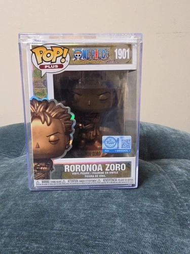 FUNKO POP! Plus #1901 One Piece Roronoa Zoro Statue Bronze Vinyl Figure HardCase